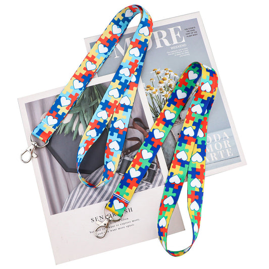 Care For Autism Long Neck Rope Double-sided lanyards