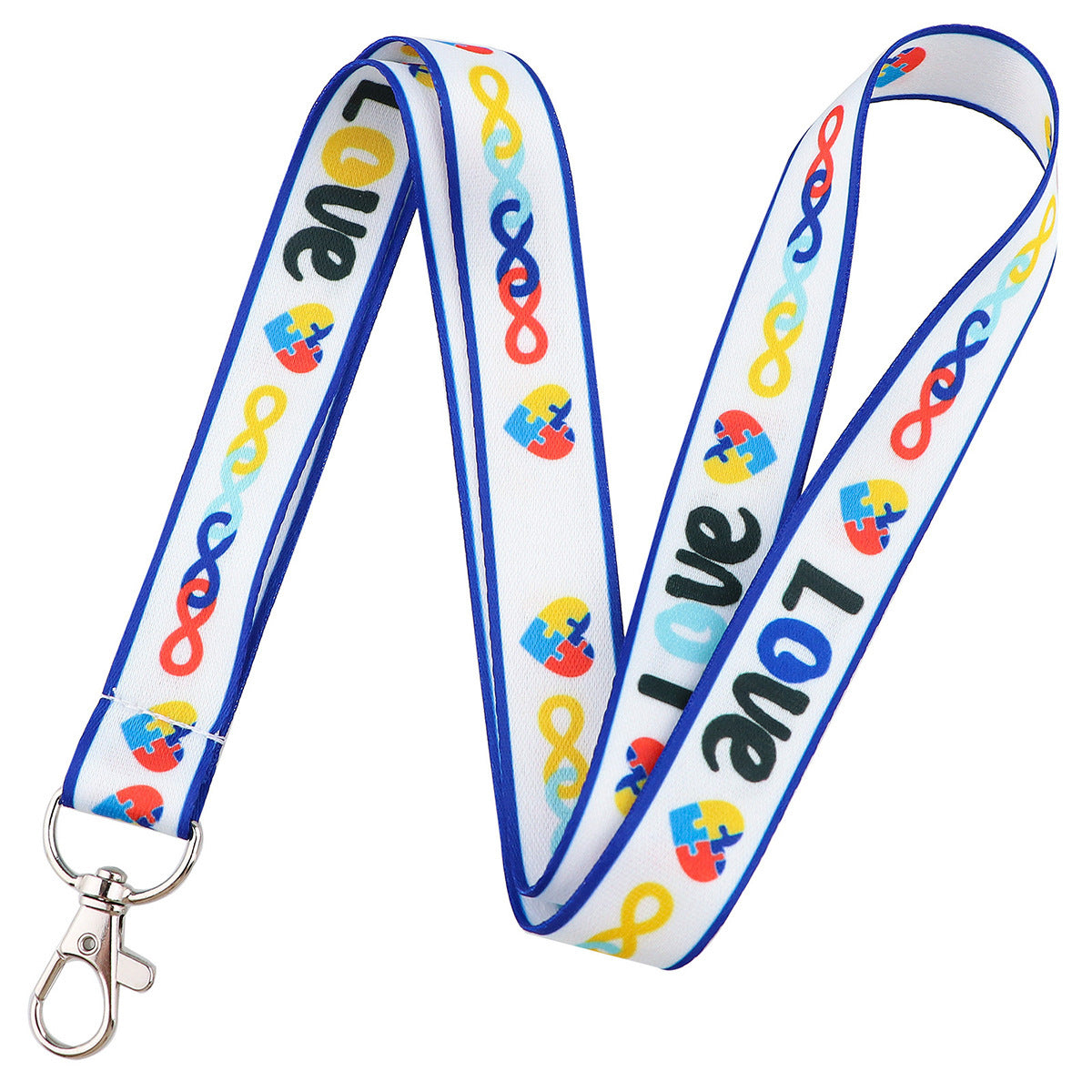 Care For Autism Long Neck Rope Double-sided lanyards